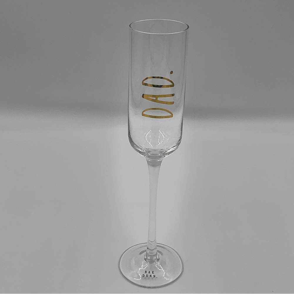 Rae Dunn DAD Pregnancy Announcement Stemmed Champagne Flute Glass Surprise